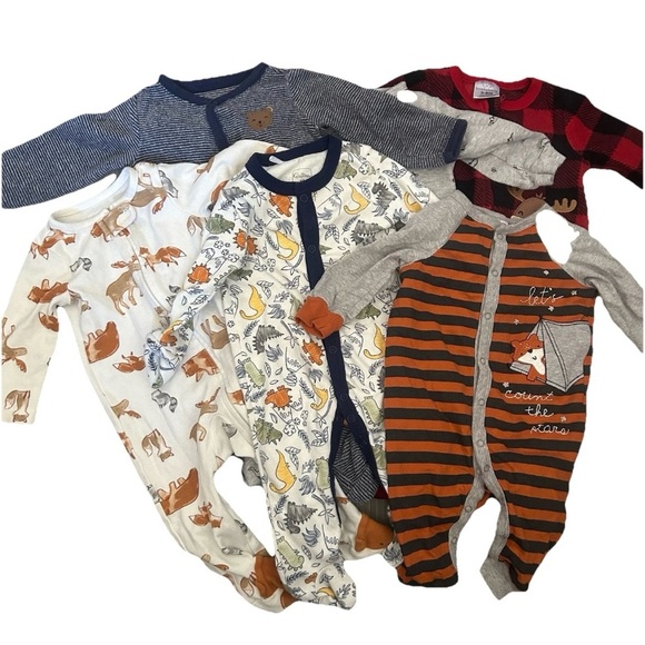 Other - Lot Of 6 Baby Footie Pajamas Size 3-6 Months